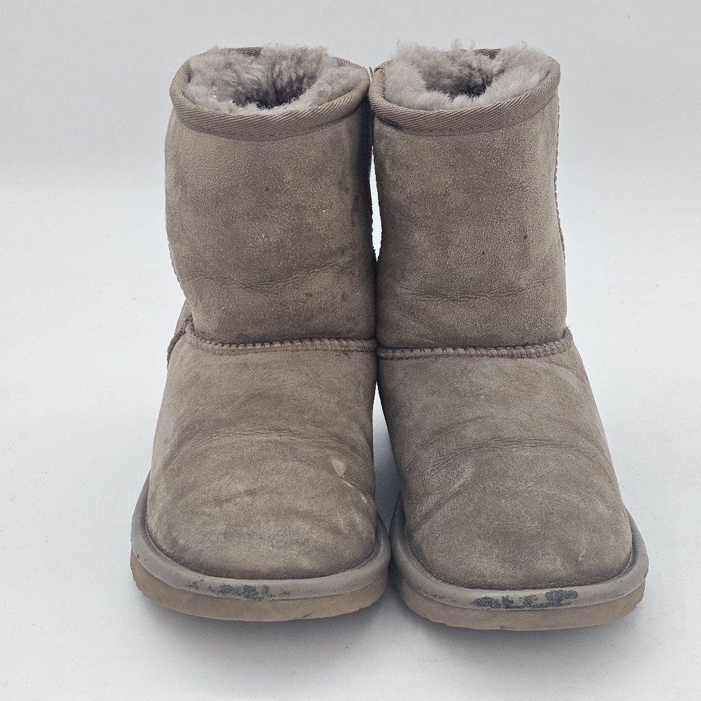 UGG Classic Short Shine Boots Dusted Cocoa Little Big Kid Size 2 Metallic Heel - Picture 5 of 11
